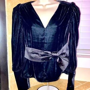 Size S Express Velvet Bow Tie Dress Shirt